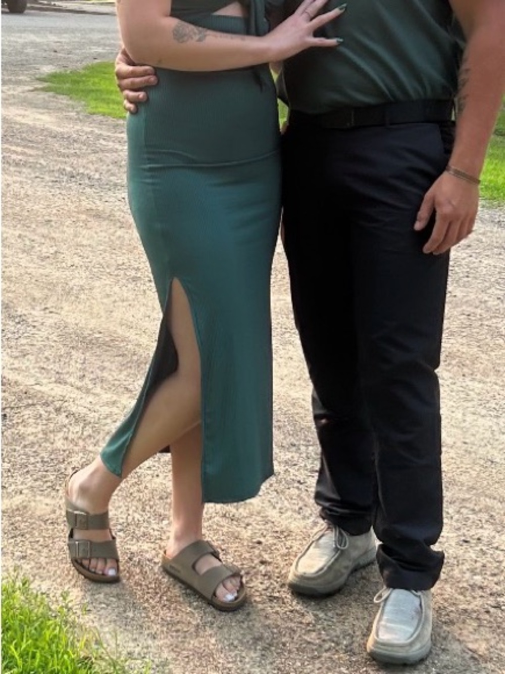 Women's Emerald Green Ribbed Dress